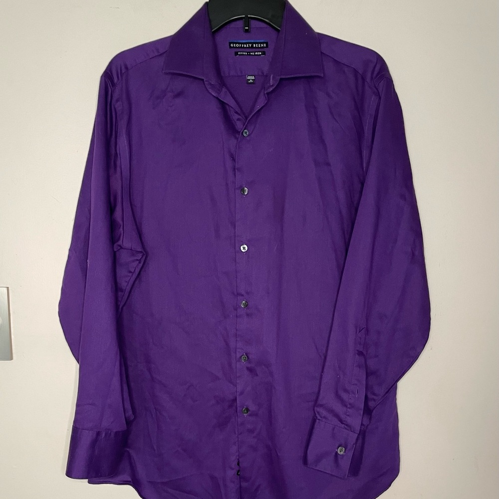 Geoffrey Beene Men’s button down shirt Dark Purple 16 32/33